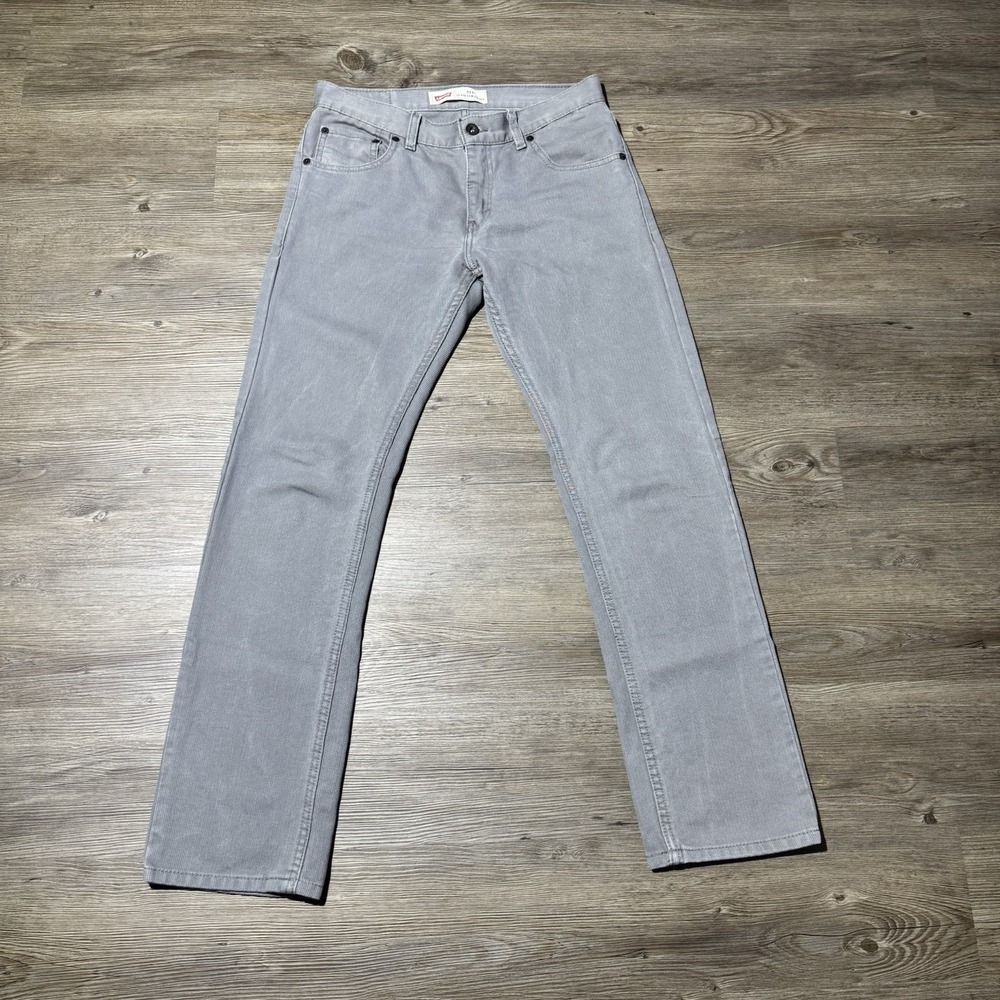 Levi's 513 Slim Straight Jeans Boys Size 18 Reg W29 L29 Grey 100% Cotton
